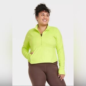 Brand New All in Motion Women’s 1/2 Zip Jacket -Lime Green